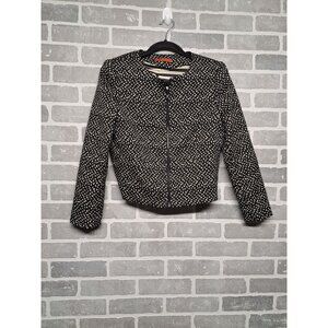 Alice‎ & Olivia Womens Chettah Print White and Black Crop Jacket Size Small